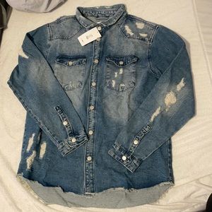 Fashion nova men distressed denim top